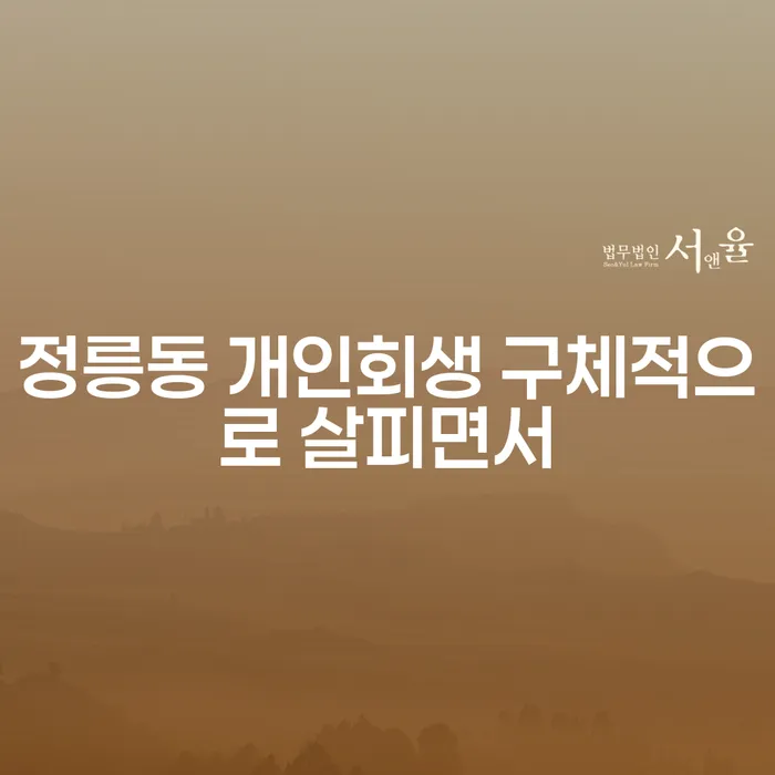 정릉동 개인회생 구체적으로 살피면서