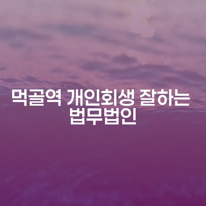 먹골역 개인회생 잘하는 법무법인