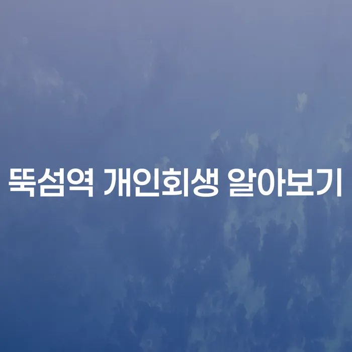 뚝섬역 개인회생 알아보기