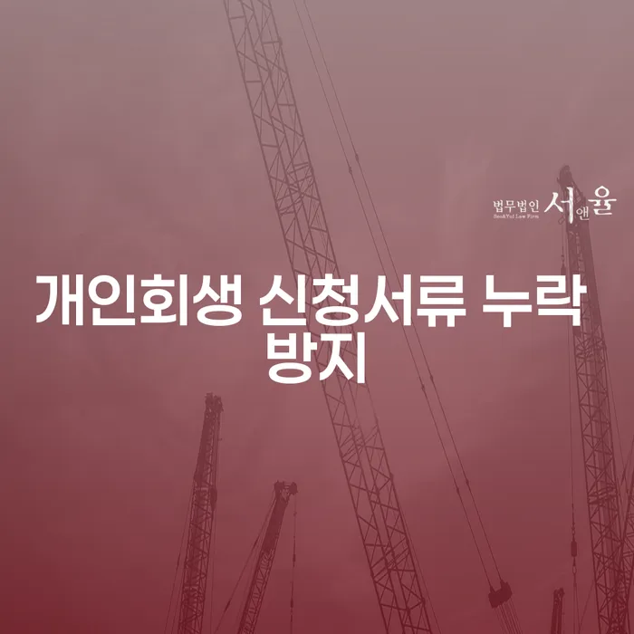 개인회생 신청서류 누락 방지를 위한 효과적인 방법은 무엇일까요?